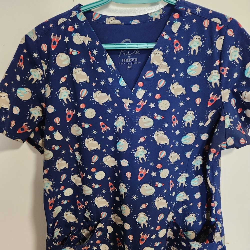 Sloth Scrub Top